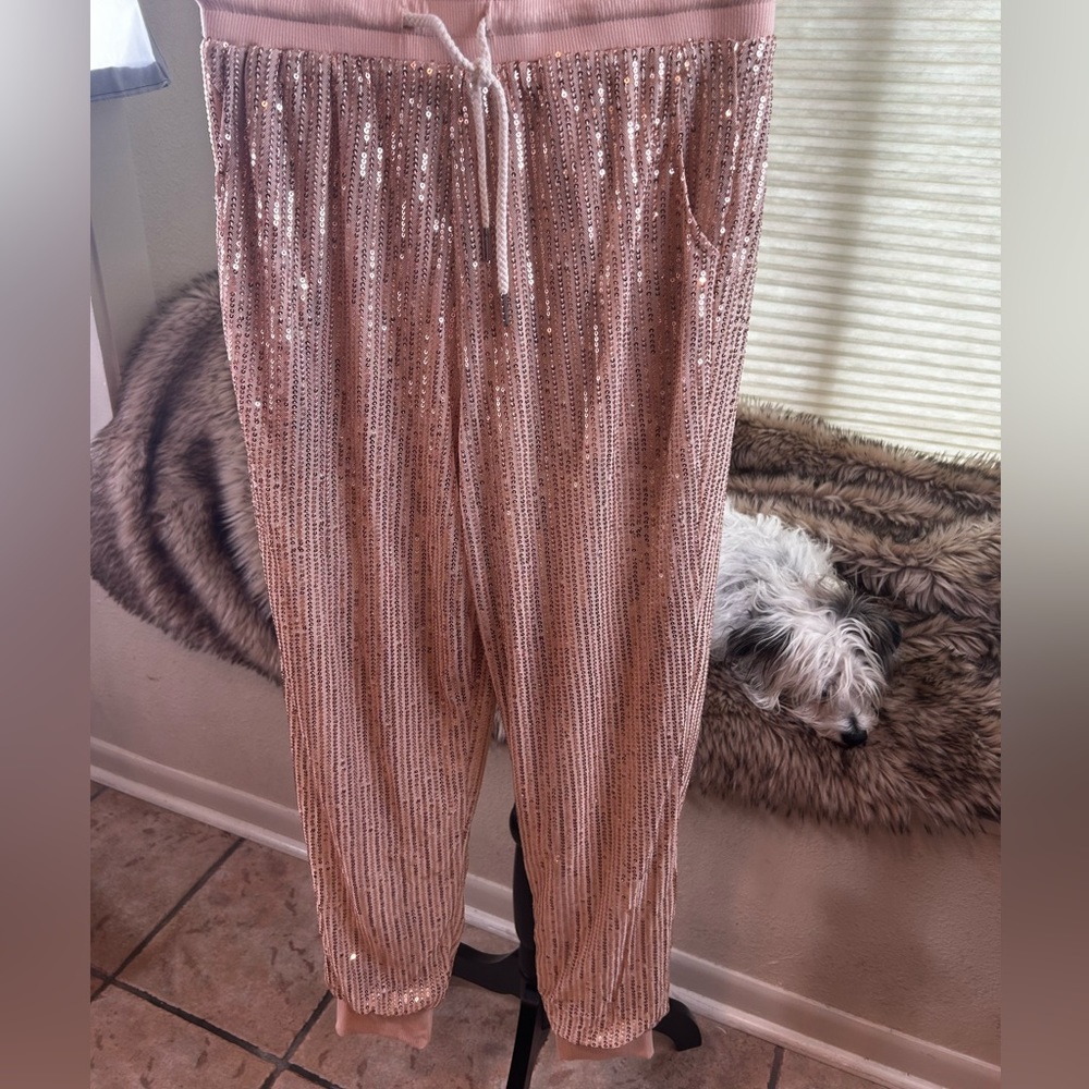 NWT Saints & Hearts Sequined Pants with Elastic cuffs